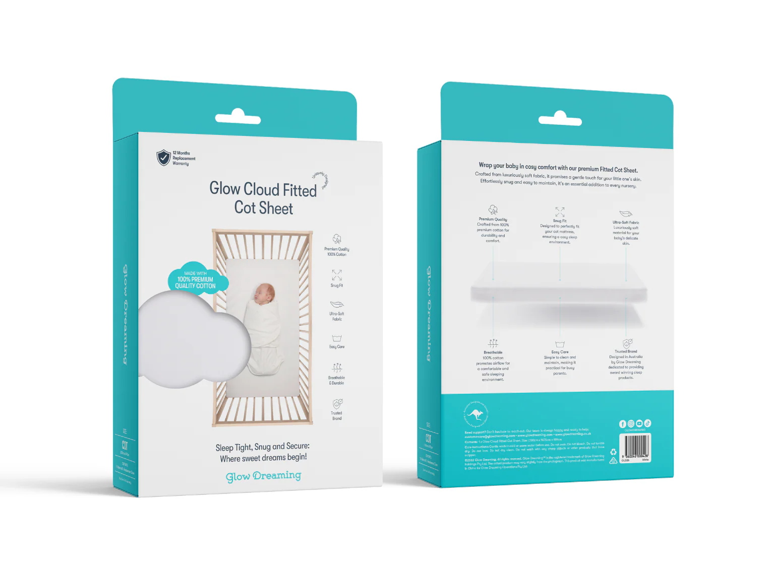 Glow Cloud Fitted Cot Sheet - Image 4