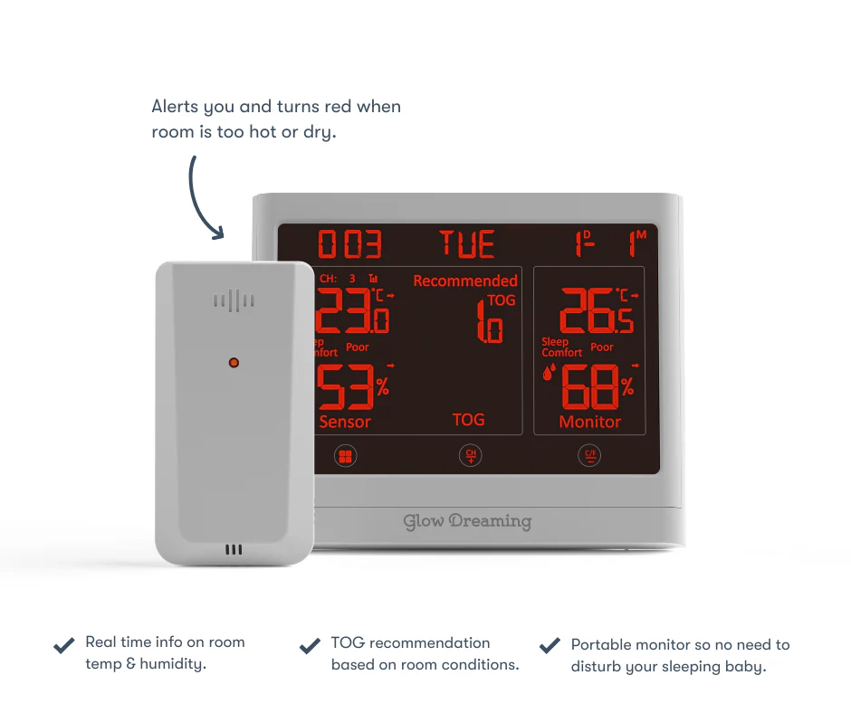 Glow Perfect Sleep Sensor - (Temperature & Humidity + TOG Guide) - Image 3